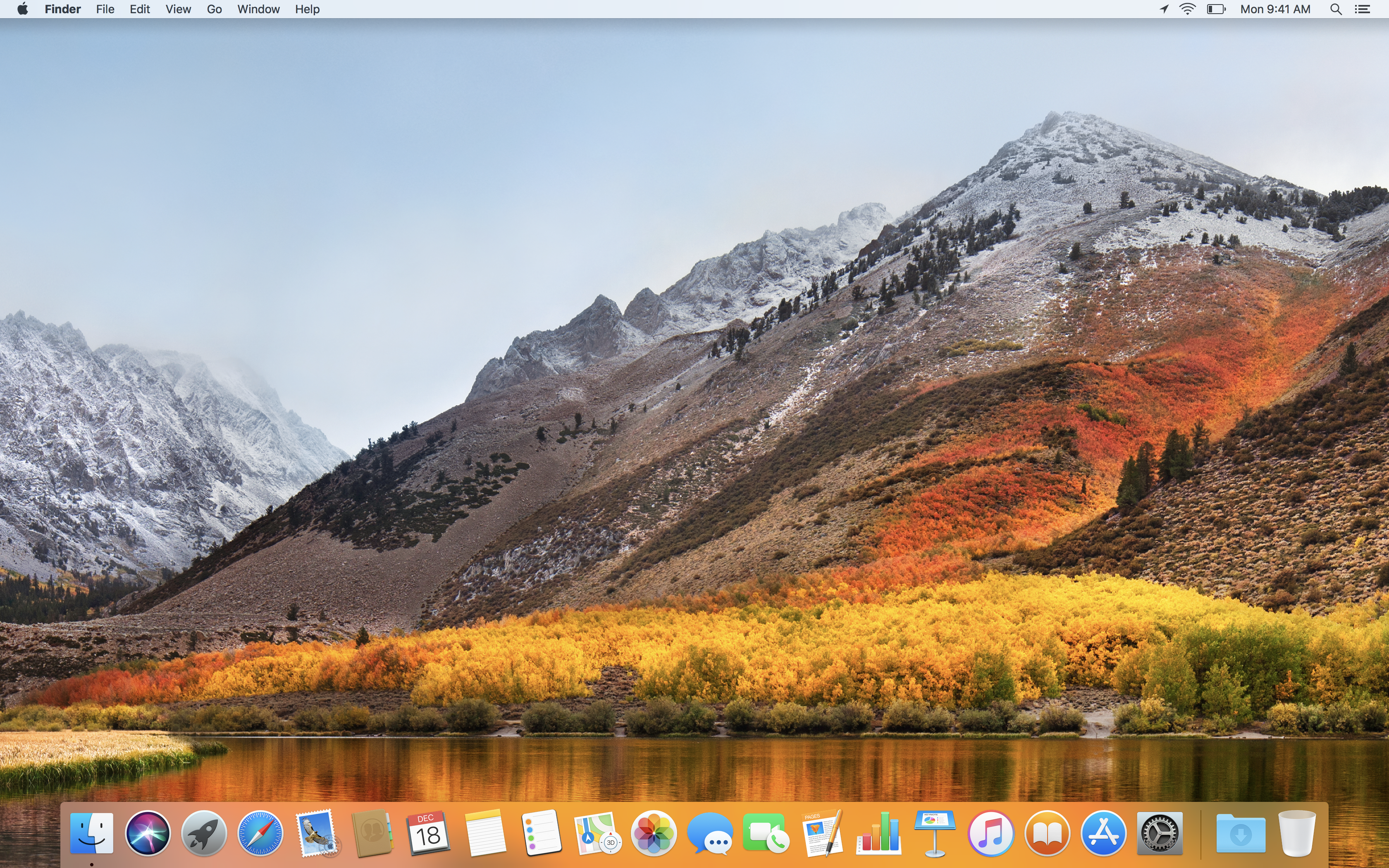 macOS Screen Shot with no windows and time set to 9:41 am.