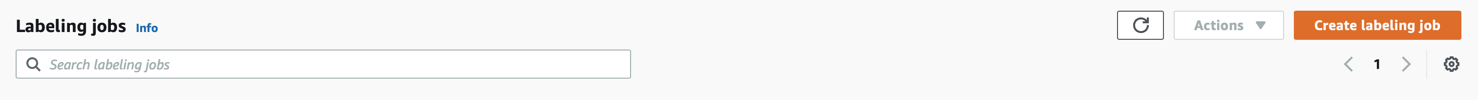Screenshot of the interface showing Labeling jobs & Create labeling job button in SageMaker Ground Truth Labeling jobs page